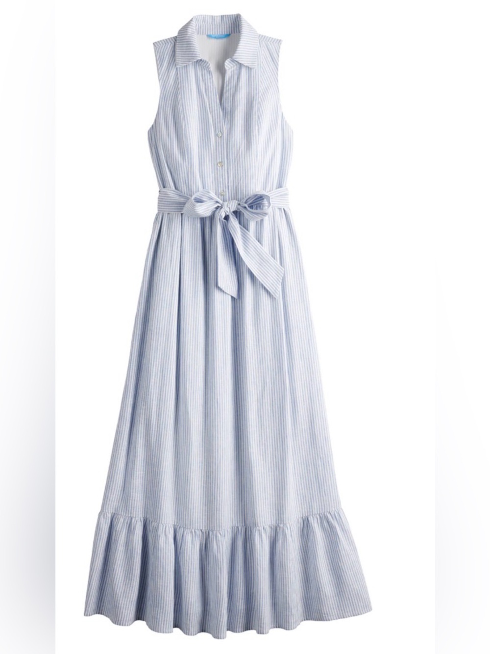 Draper James  Sky Stripe Sleeveless Shirt Dress size small